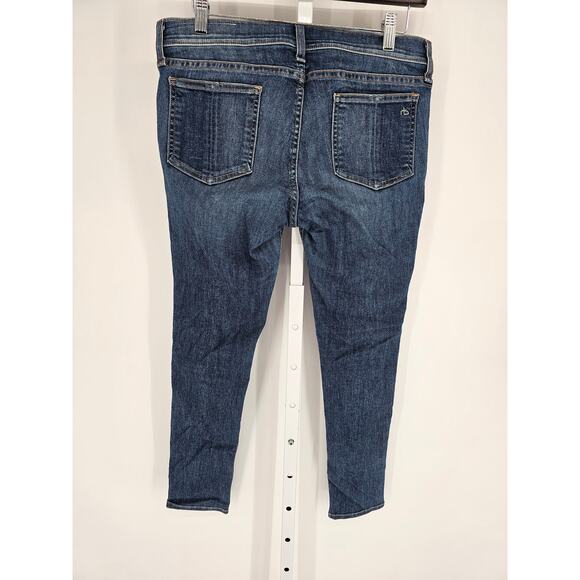 Rag & Bone Womens Sz 31 Capri Length Skinny Blue Jeans Medium Wash - Picture 5 of 6